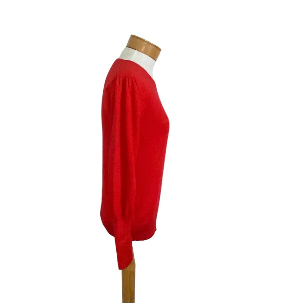NWT Banana Republic Red Petite XS Sweater Cotton Blend Balloon Sleeve Coquette